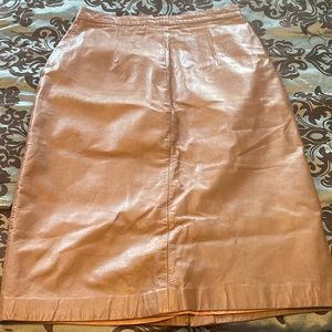 BRASS PLUM NORDSTROM Vintage Genuine Leather Pencil Skirt